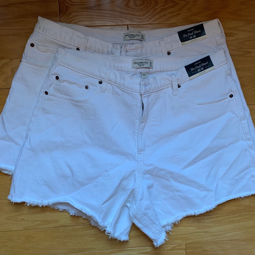 White denim Abercrombie shorts